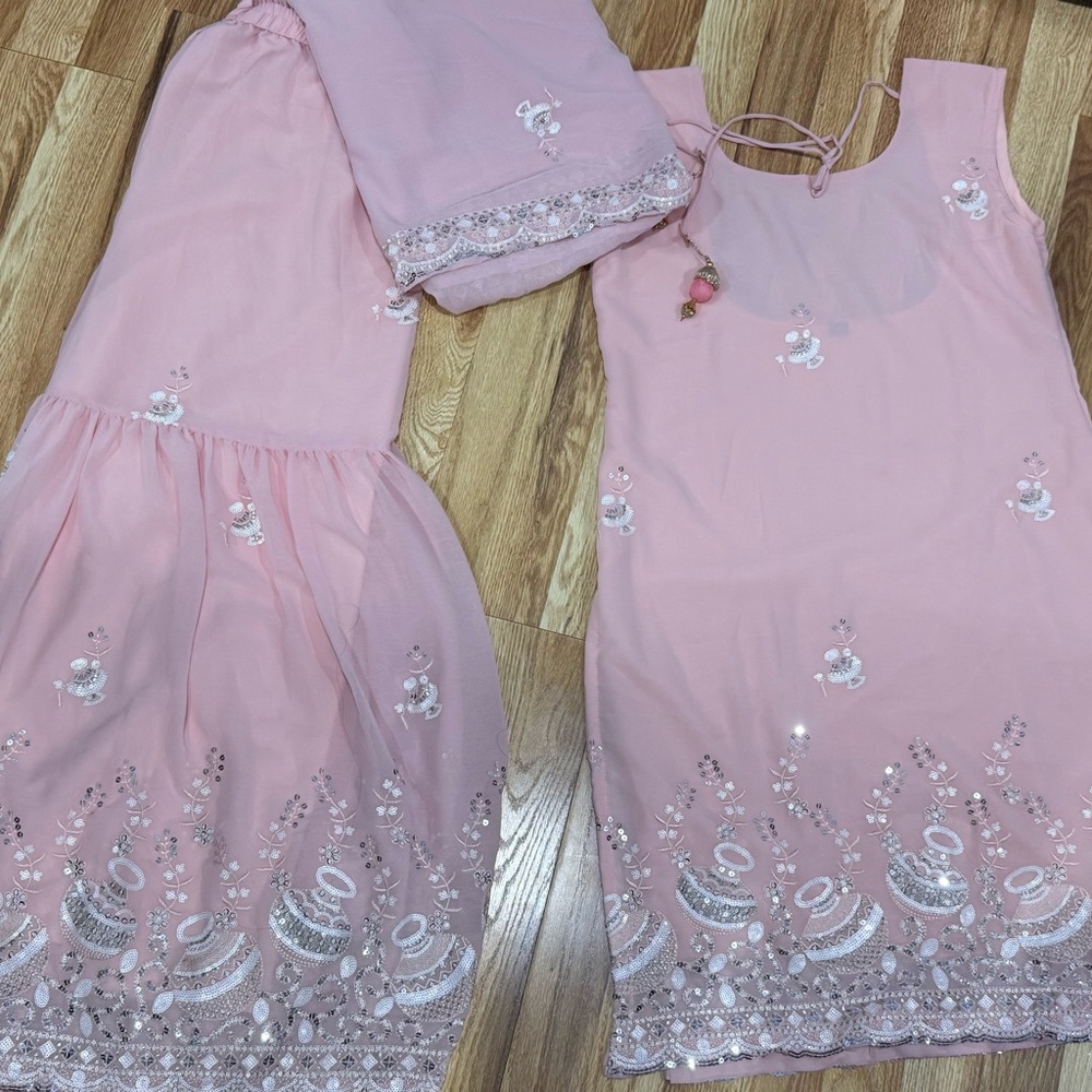 Traditional Women pink designer Gharara Suit